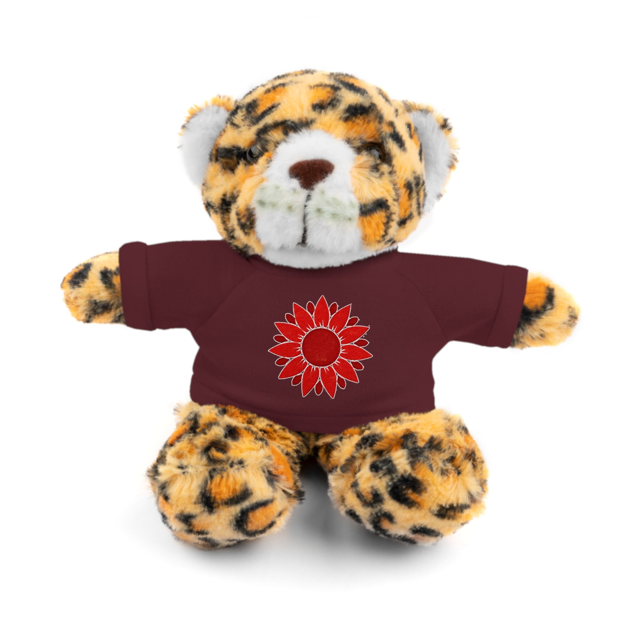 Red Petal Project logo Stuffed Bear with Custom Tee - Perfect Gift for Kids, Birthdays, Baby Showers, Cuddly Companion, Fun Décor, Personalized Gift
