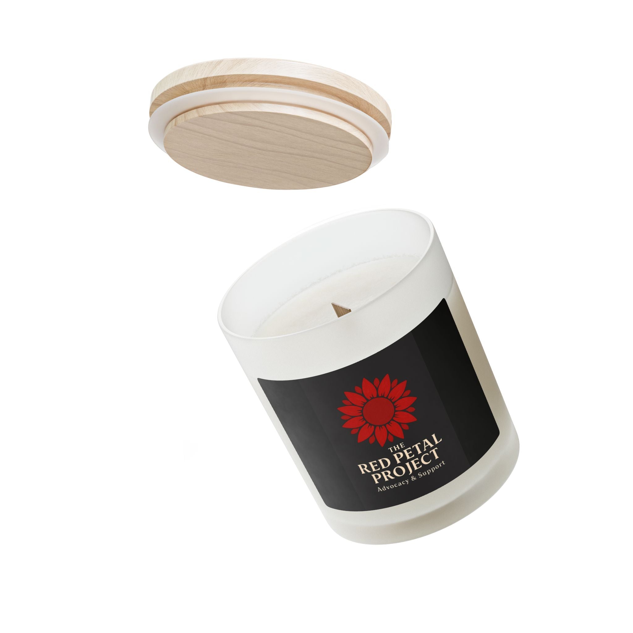 Red Petal Project Frosted Glass Candle - 11oz