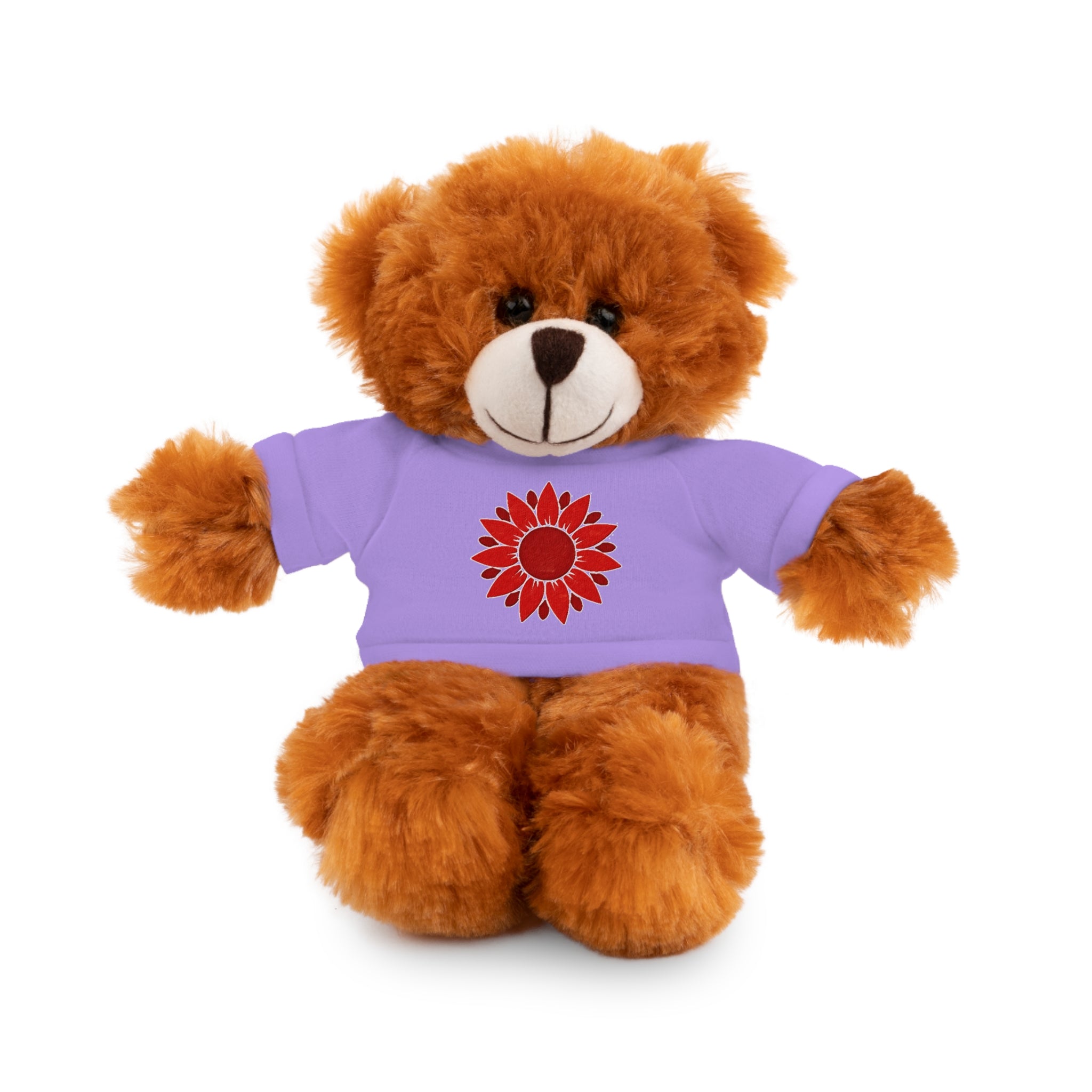 Red Petal Project logo Stuffed Bear with Custom Tee - Perfect Gift for Kids, Birthdays, Baby Showers, Cuddly Companion, Fun Décor, Personalized Gift