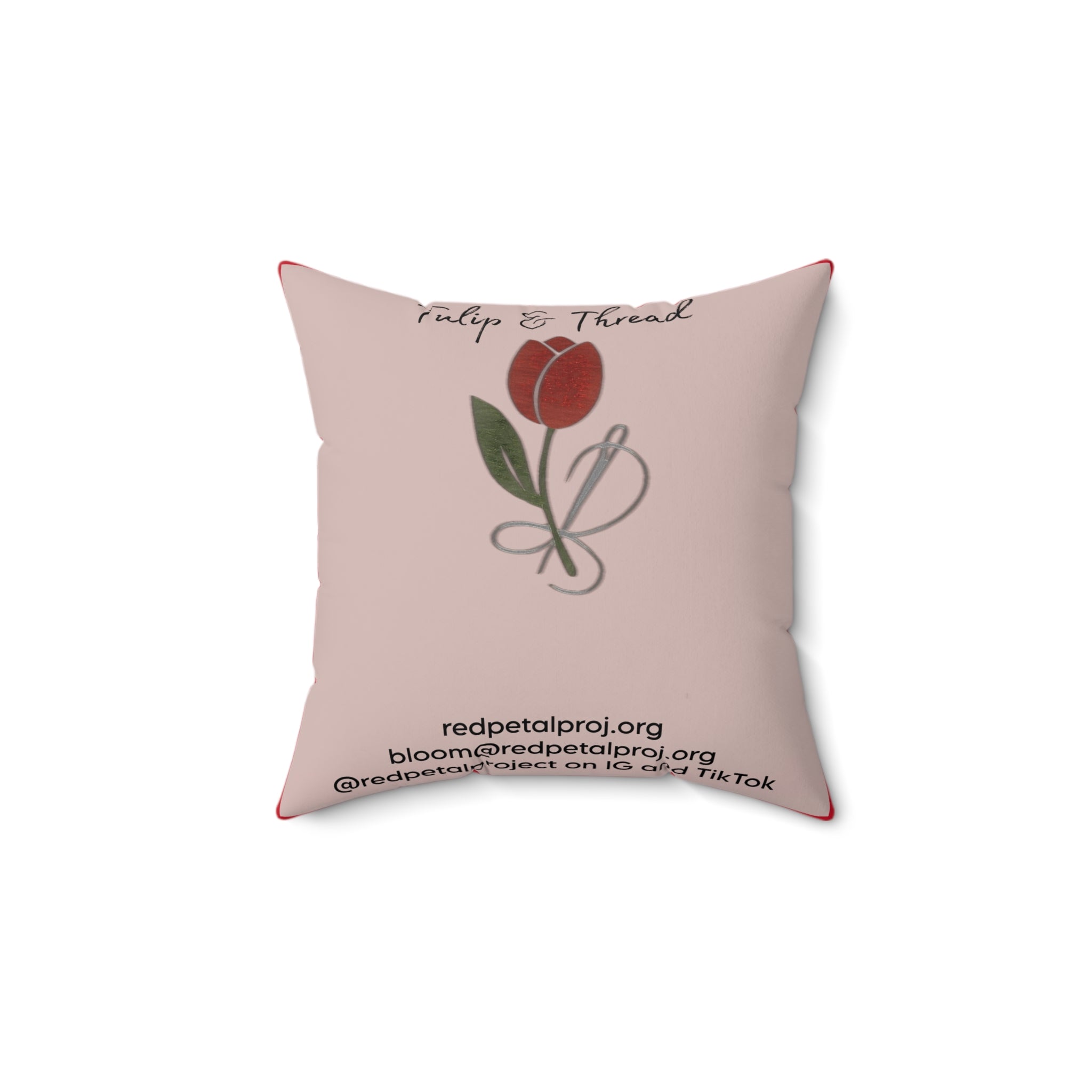Chic Tulip & Thread Pillow for Home Decor, Tulip Design Cushion, Gift for Flower Lovers, Spring Decor, Cozy Living Room Accent