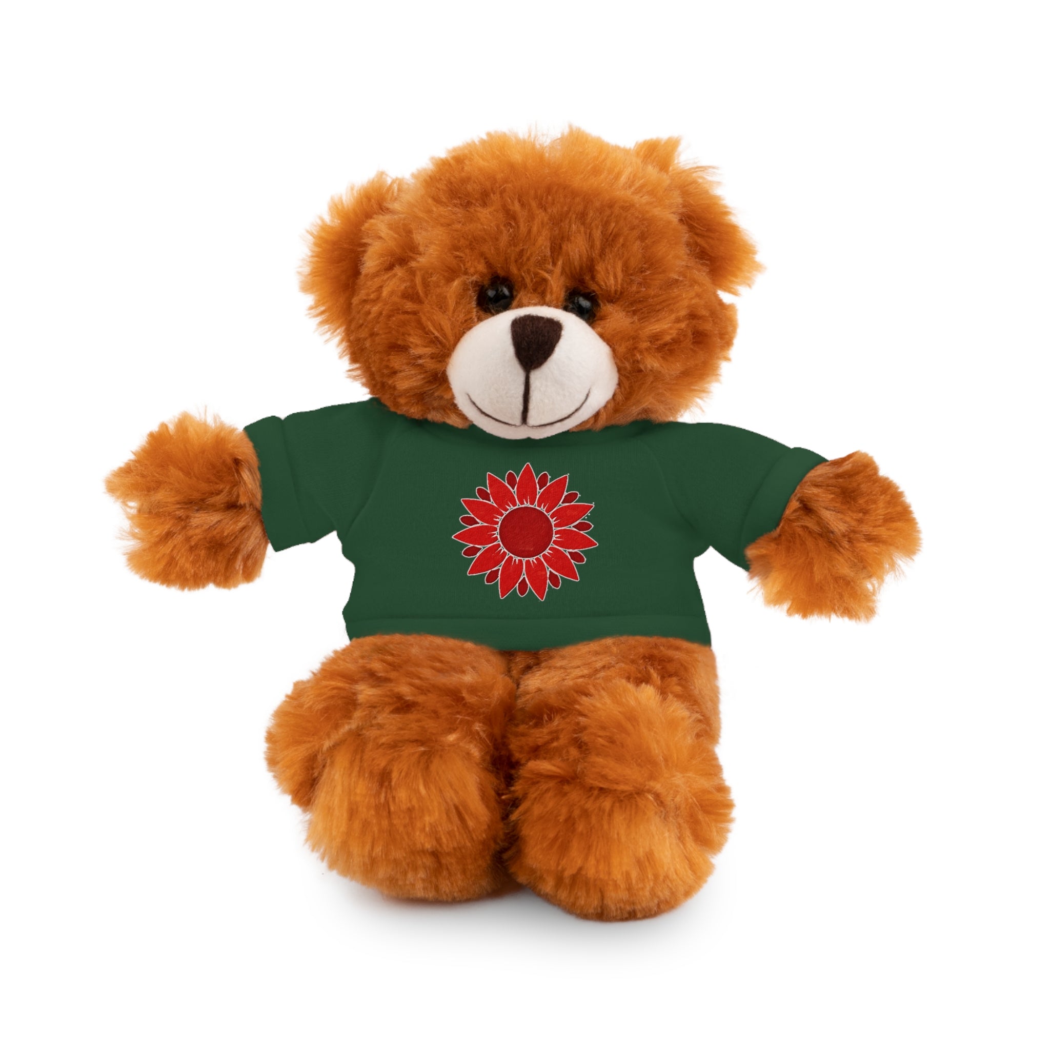 Red Petal Project logo Stuffed Bear with Custom Tee - Perfect Gift for Kids, Birthdays, Baby Showers, Cuddly Companion, Fun Décor, Personalized Gift