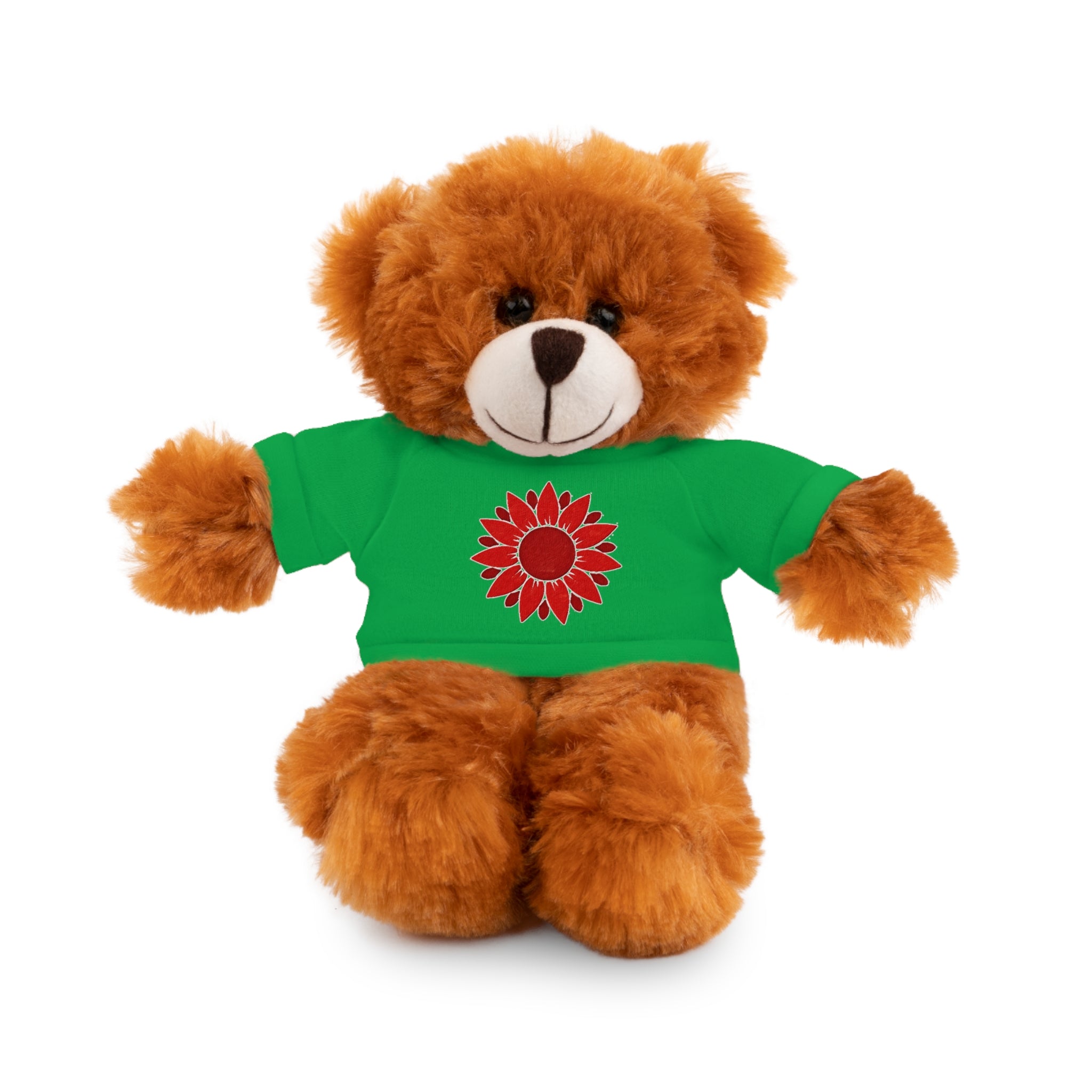 Red Petal Project logo Stuffed Bear with Custom Tee - Perfect Gift for Kids, Birthdays, Baby Showers, Cuddly Companion, Fun Décor, Personalized Gift