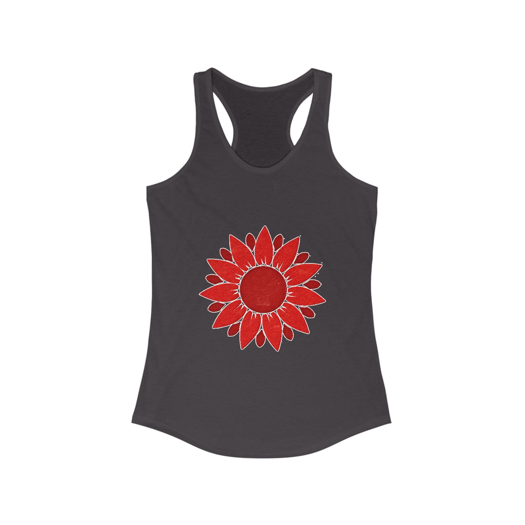 Red Petal Project Floral Racerback Tank Top, Perfect for Summer, Workout, Yoga, Casual Wear, Gift for Her, Handcrafted Design
