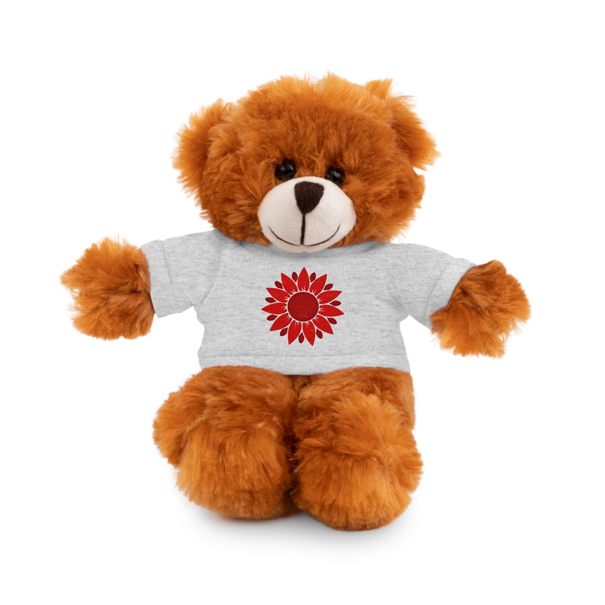 Red Petal Project logo Stuffed Bear with Custom Tee - Perfect Gift for Kids, Birthdays, Baby Showers, Cuddly Companion, Fun Décor, Personalized Gift