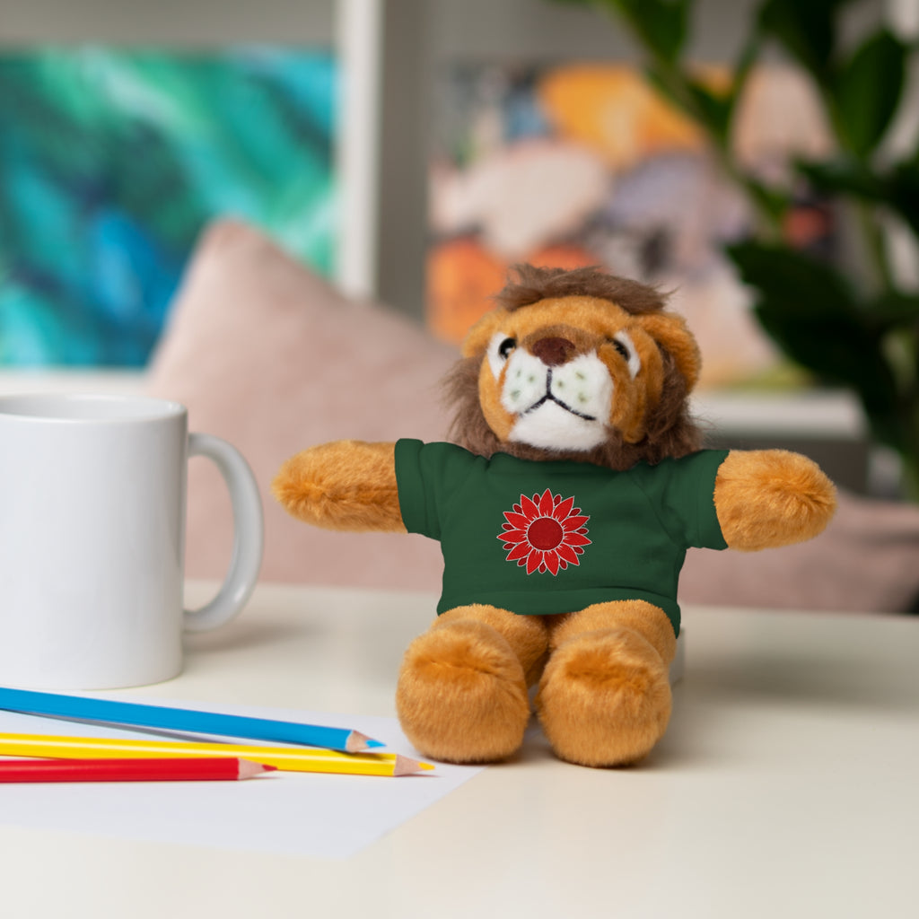 Red Petal Project logo Stuffed Bear with Custom Tee - Perfect Gift for Kids, Birthdays, Baby Showers, Cuddly Companion, Fun Décor, Personalized Gift