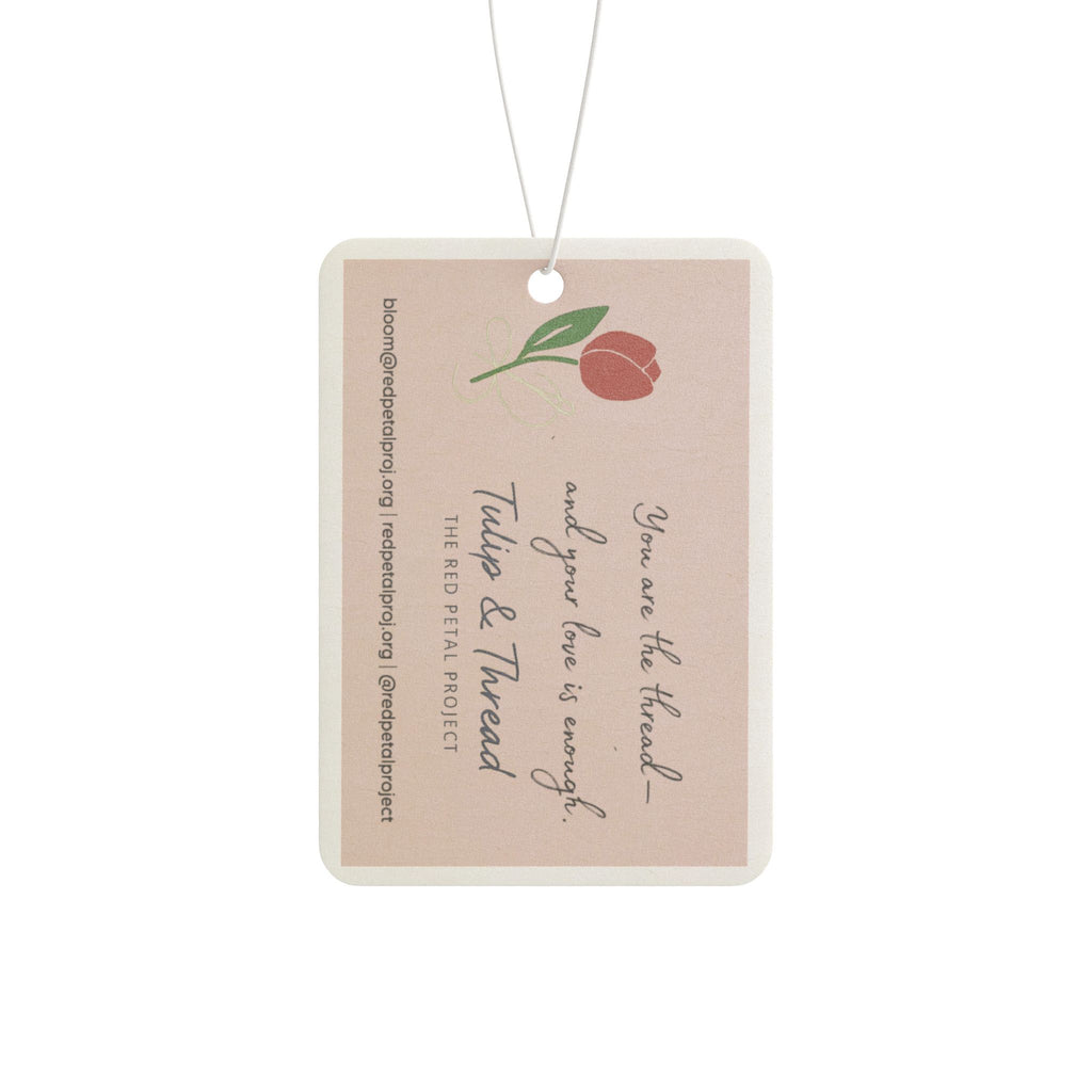 Charming Tulip & Thread Car Air Freshener | Scented Gift for Travel Lovers, Home Car Decor, Floral Design, Car Accessories, Gift for Her