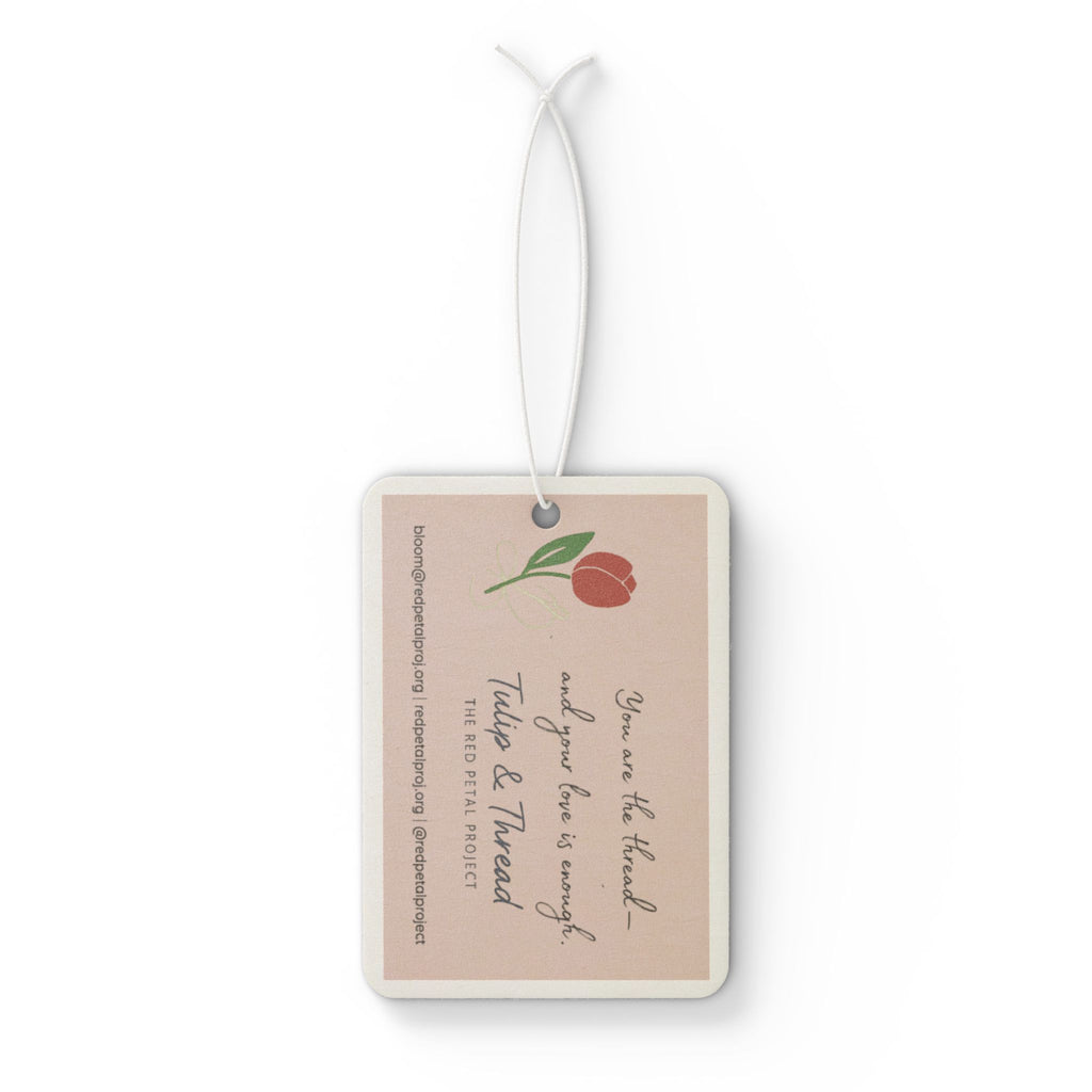 Charming Tulip & Thread Car Air Freshener | Scented Gift for Travel Lovers, Home Car Decor, Floral Design, Car Accessories, Gift for Her