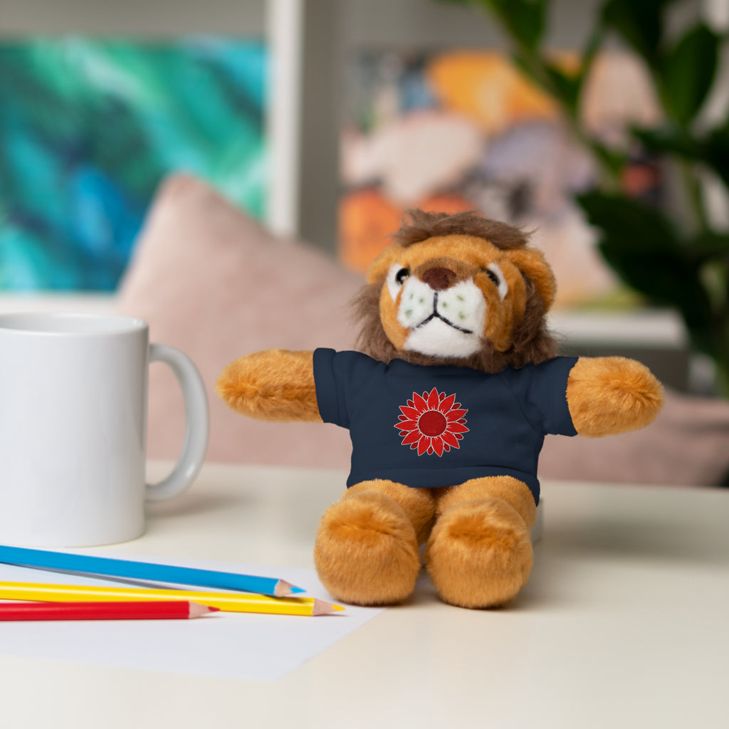 Red Petal Project logo Stuffed Bear with Custom Tee - Perfect Gift for Kids, Birthdays, Baby Showers, Cuddly Companion, Fun Décor, Personalized Gift