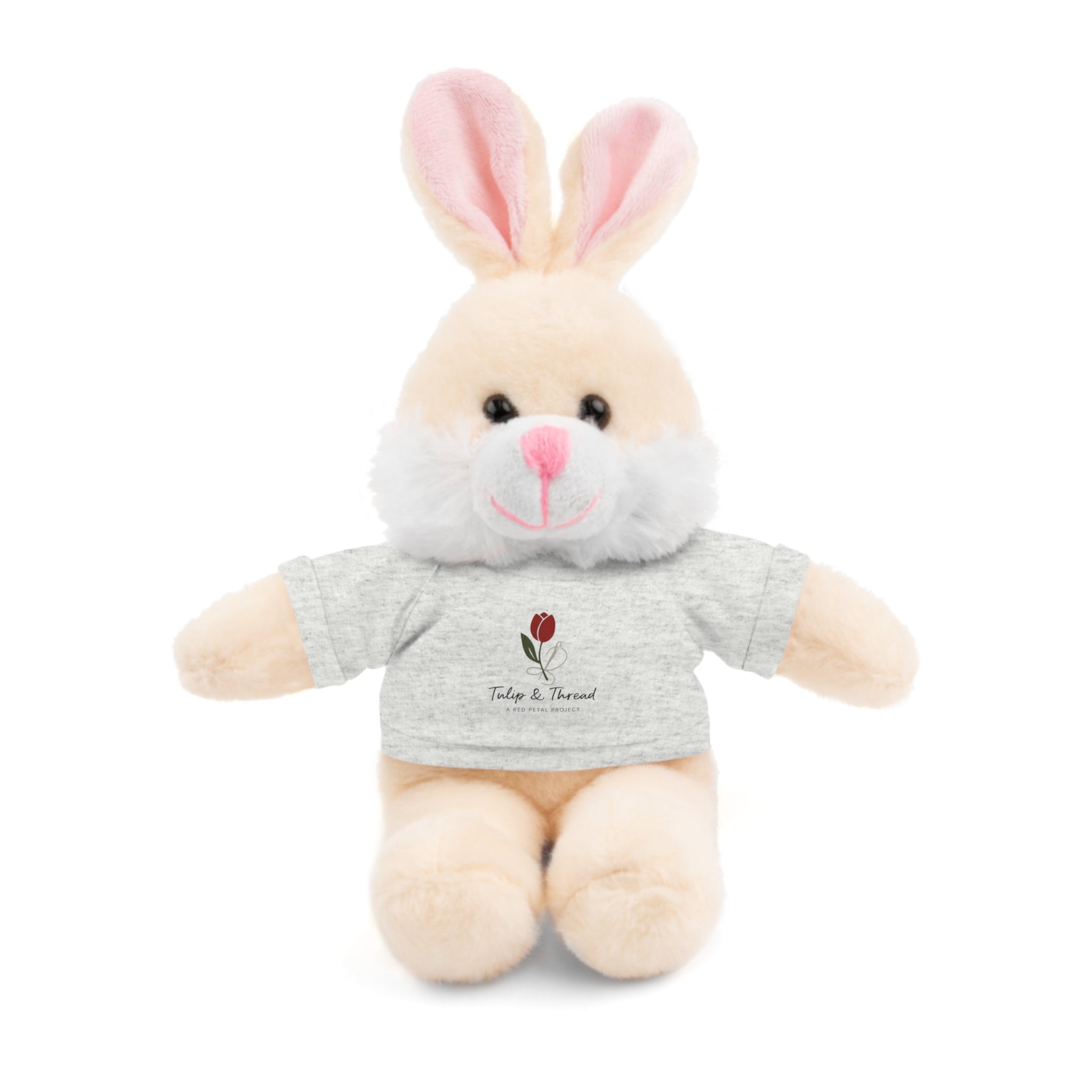 Tulip & Thread Adorable Stuffed Animal with Custom Tee - Perfect Gift for Kids, Birthdays, Holidays, Baby Showers, Plush Toy