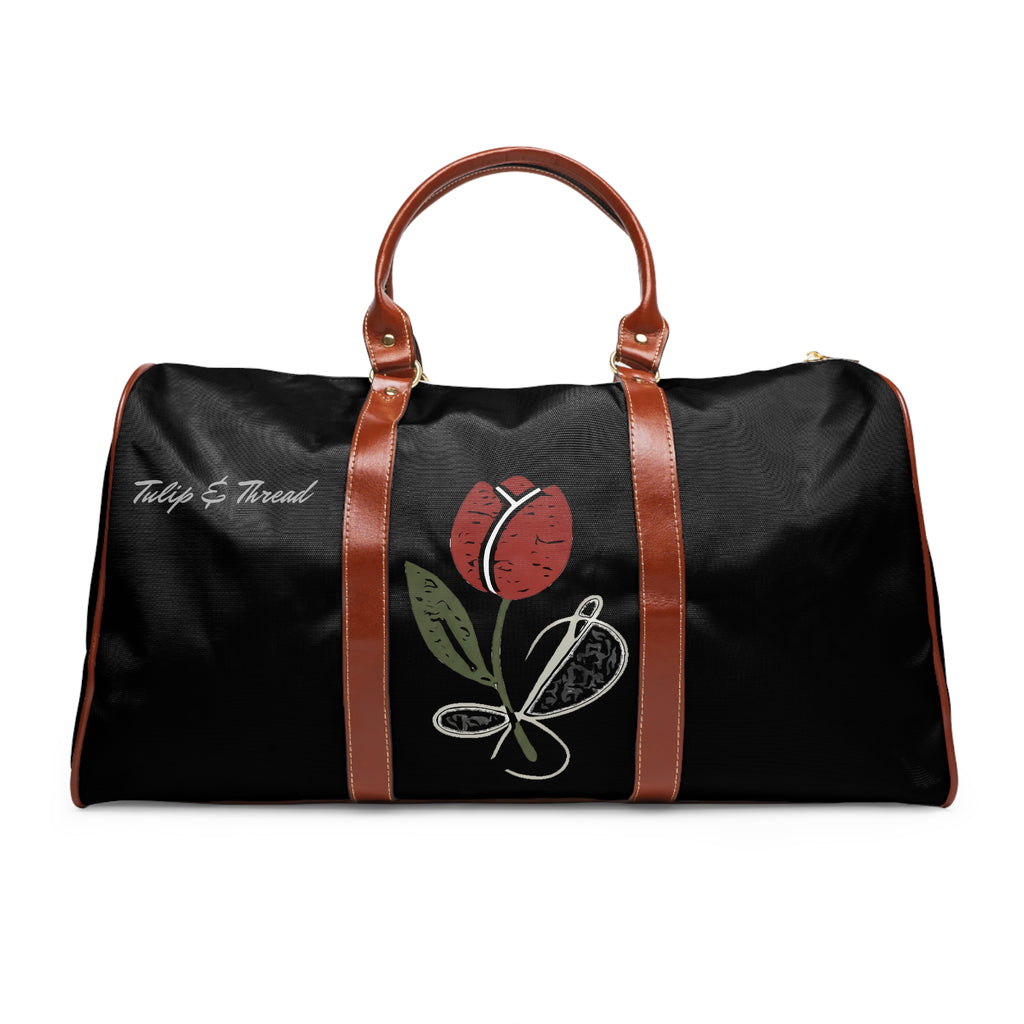 Tulip & Thread Waterproof Travel Bag — Floral Tulip Weekender Duffle