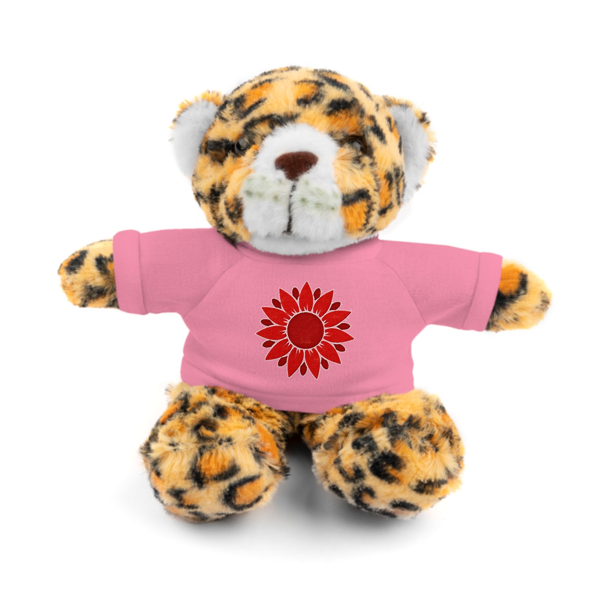 Red Petal Project logo Stuffed Bear with Custom Tee - Perfect Gift for Kids, Birthdays, Baby Showers, Cuddly Companion, Fun Décor, Personalized Gift