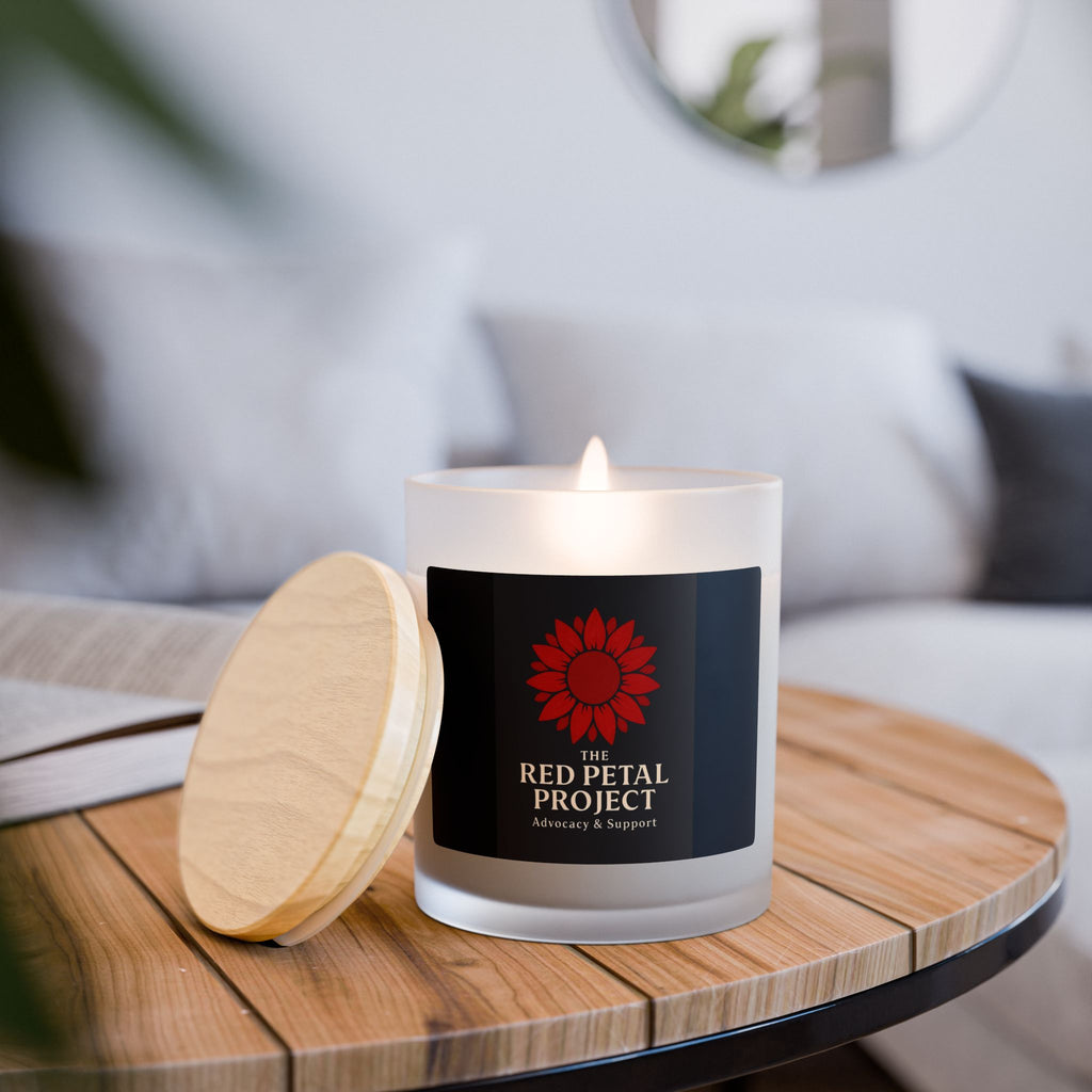 Red Petal Project Frosted Glass Candle - 11oz